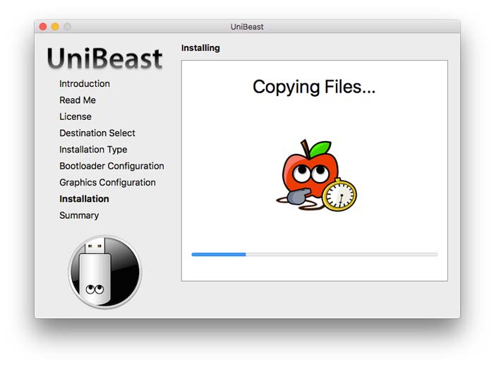 Copying Process of macOS sierra USB image